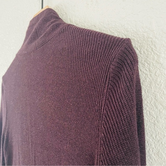 Leith NWT Dark Purple Ribbed Knit Duster Cardigan - Picture 6 of 15